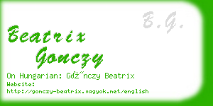 beatrix gonczy business card